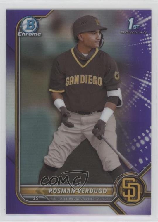 2022 Bowman Chrome Prospects Purple Refractor /250 Rosman Verdugo #BCP-193 0z0v
