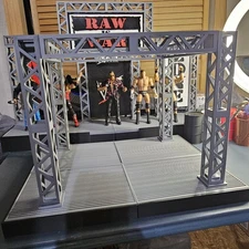 WWE Mattel Announcer Area Truss Stage Diorama Set Accessory 