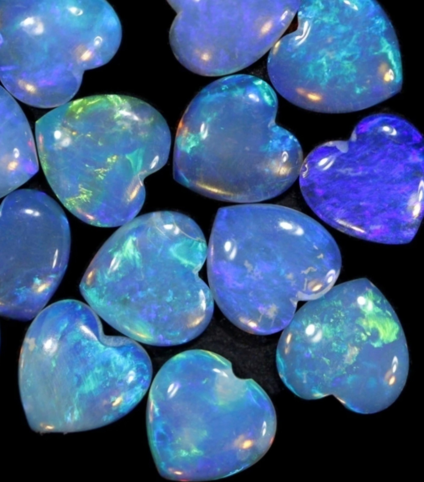 Opales Coeurs d'Australie naturelles, un éclat éternel de Lightning Ridge pour déclarer votre amour