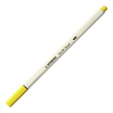 Premium Fibre-Tip Pen with Brush Tip - STABILO Pen 68 brush - Pack of 1 - Yellow
