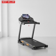 Treadmill 16 Percent Incline Foldable 400LBS Capacity Quiet Motor Iron Black