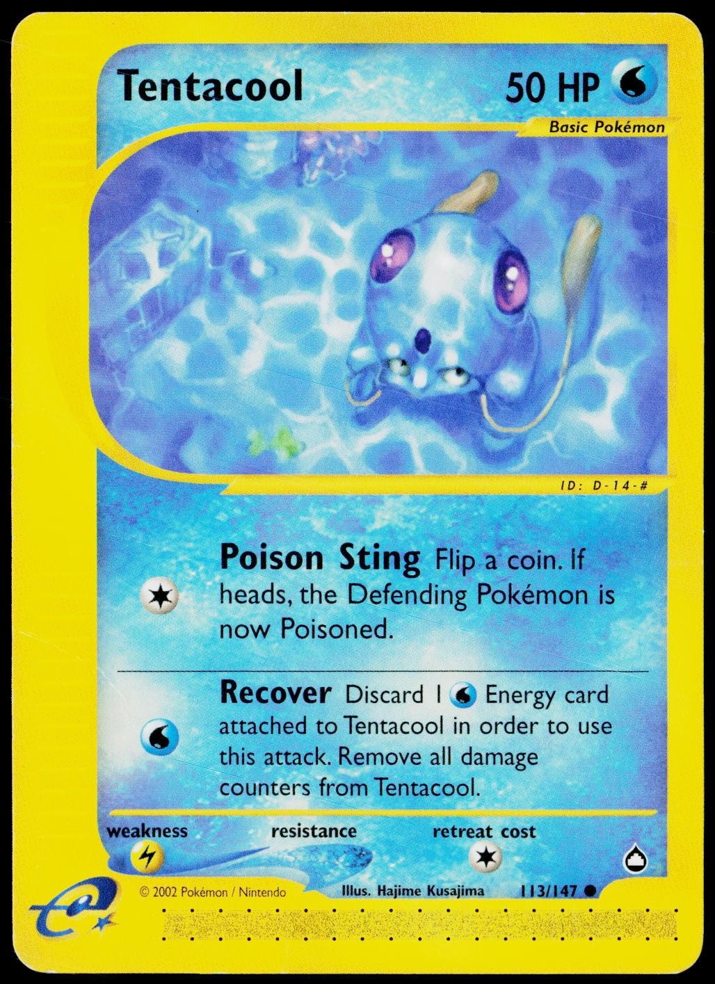 Tentacool 113/147 Common Aquapolis Pokemon Lightly Played