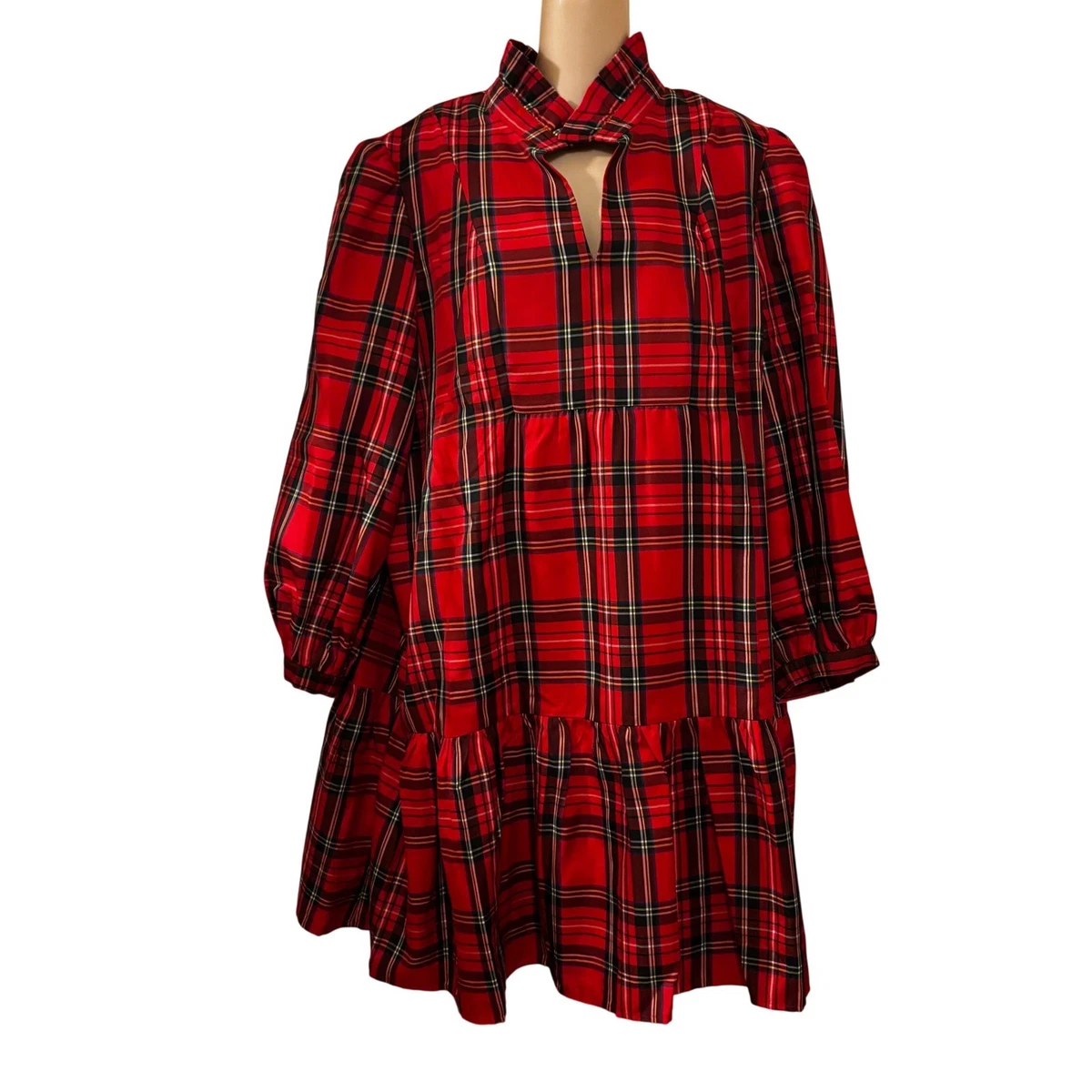 open lace back dress Untuckit | Stretch Cotton Stewart Plaid Cassie Shirt Dress main image 1