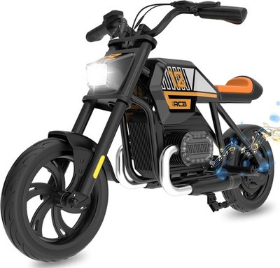 RCB R9 Kinder Elektromotorrad, Aufsitzmotorrad mit Lautsprecher, 3 Gang Mod