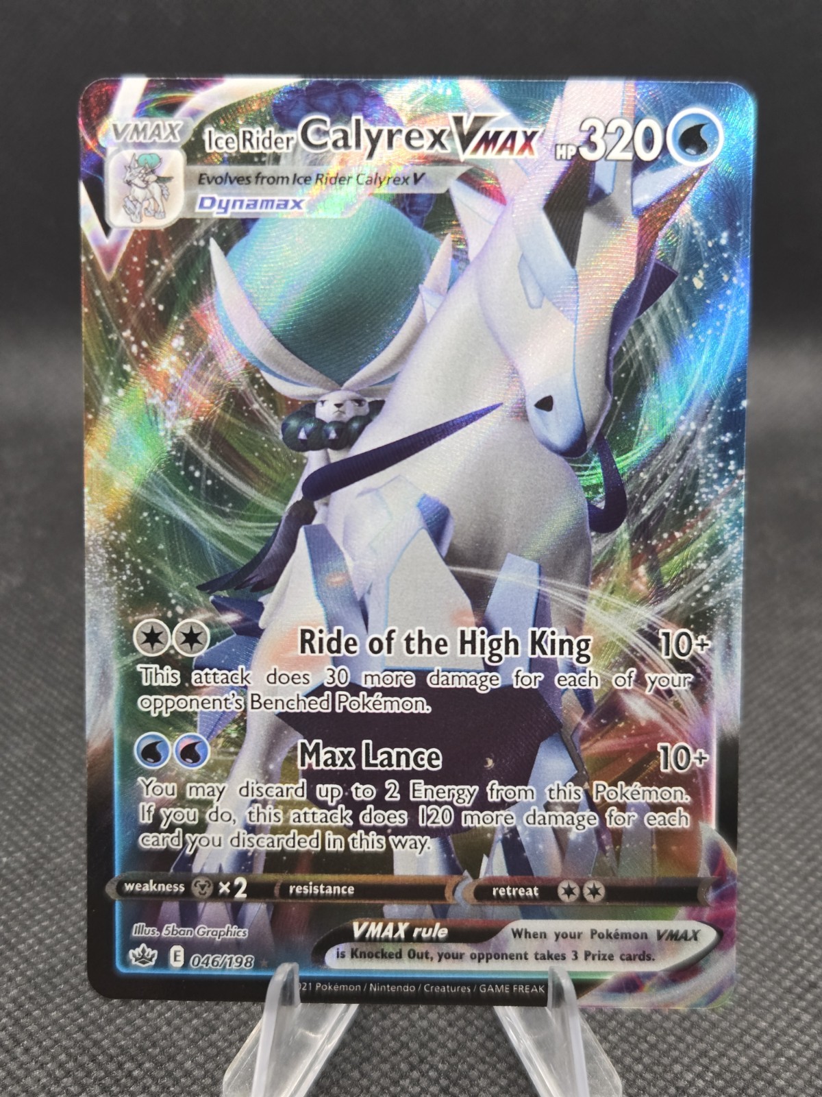 Ice Rider Calyrex VMax 46/198 Pokemon Chilling Reign - NM