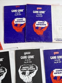 Nintendo NES Galoob Video Game Genie Cheat Cartridge, Manual, + Code Updates