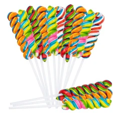 Rainbow Twisty Pops, 40 Pack | Individually Wrapped Swirl Lollipops | Bulk Ca...