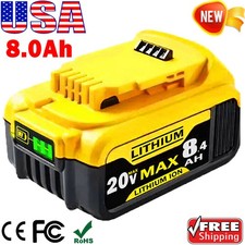 For DeWalt 20V 20 Volt Max 8.0AH Lithium Ion Battery DCB206-2 DCB205 DCB200-2 US