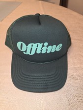 Unisex “Offline” Trucker Hat Dark Green Mesh Snapback Adjustable Cap