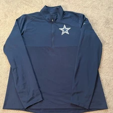Nike Dri Fit Dallas Cowboys 1/4 Zip Pullover Thumbholes Men’s L