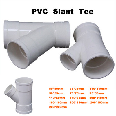 PVC 45° Tee Equal/Reducer 3-Way Y Piece Drainage Pipe Fittings Adapter Pipe