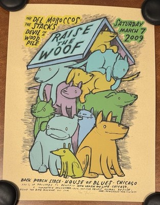 Jay Ryan Art Print Raise The Roof / Woof Dog Poster Charity Event HOB S/# 250
