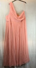 Anaya With Love One Shoulder Tulle Maxi Dress Size UK 28 Coral Wedding Prom NWT