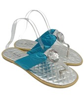 VICTOR ODIL Flip Flop Sandalen Damen Sandalen Gr. DE 39 silberfarben Elegant