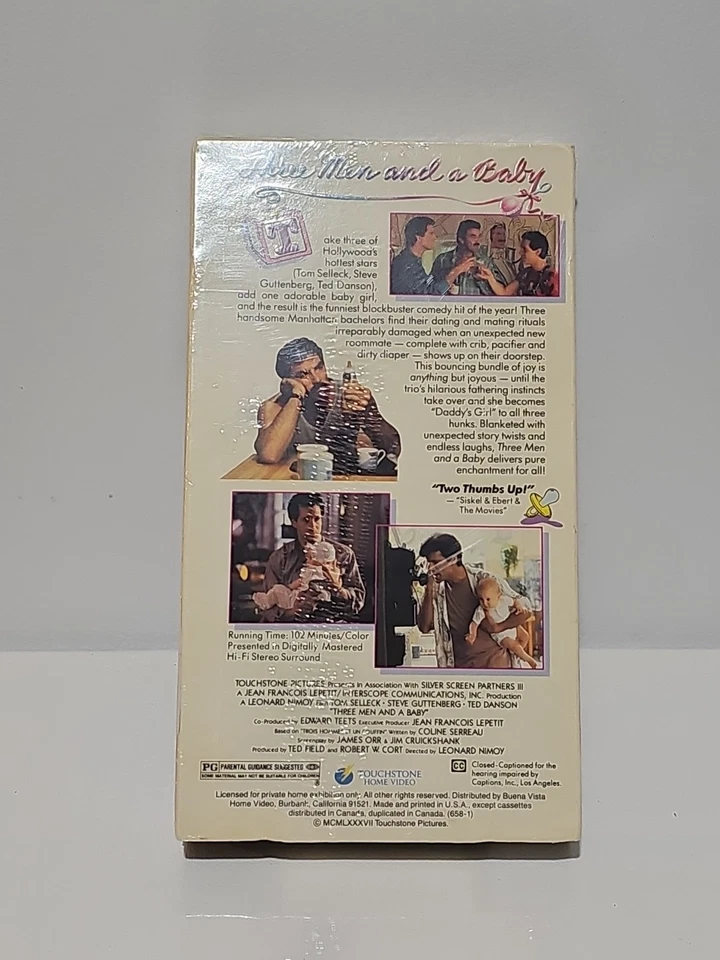 Three Men and a Baby (VHS, 1987) Tom Selleck Ted Danson NEW Factory Sealed Foto 3 de 3