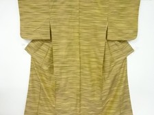 7299847: JAPANESE KIMONO / ANTIQUE KIMONO / SILK / TSUMUGI / WOVEN STRIPE