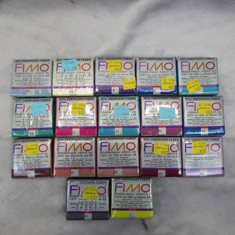 FIMO Polymer Modeling Clay Lot 17 Assorted Colors 65g Blocks Oven Bake Clay - Image 2 of 4
