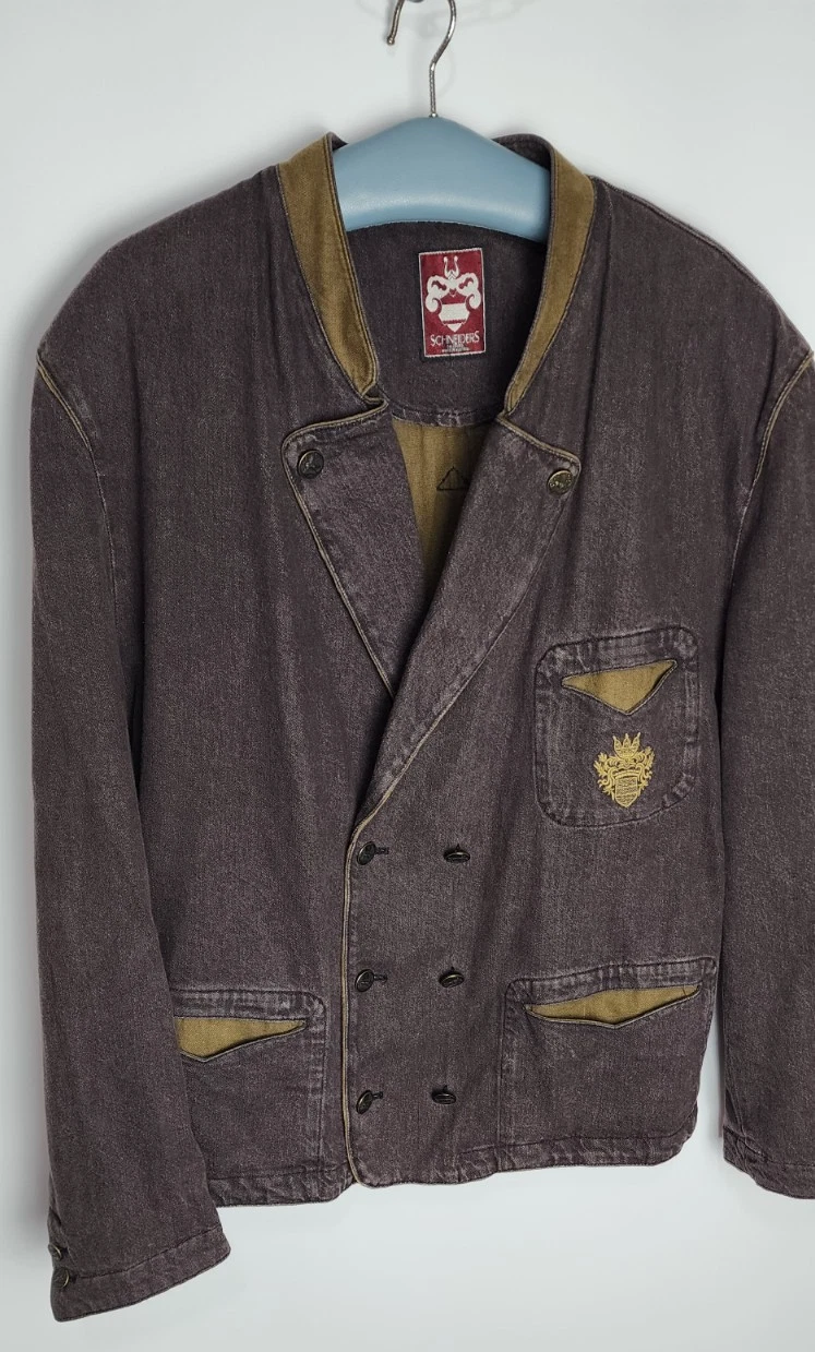 Vintage Schneider Salzburg Double-Breasted Jacket Brown Size 48 USA