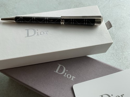 CHRISTIAN DIOR VINTAGE BLACK/SILVER BALL POINT PEN NEW IN ORIGINAL BOX & RECEIPT - Picture 5 of 10