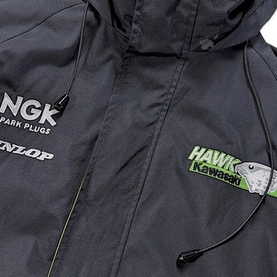 Kawasaki Hawk Vintage Y2K Motorcycle Rain Jacket Waterproof – Size