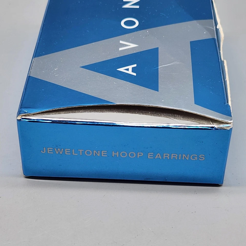 Aretes tipo argolla Avon Jeweltone coloridos piedras preciosas colgantes perforados vintage conjunto en caja Foto 3 de 4