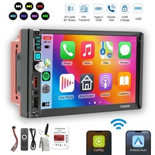 Double 2Din 7" Car Apple/Andriod Car Play Touch Screen Stereo BT FM Radio Wince