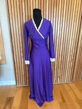 VTG 70s Lavender Lilac Prairie Dress W Ruffles Cottagecore - small