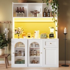 LED Küchenschrank Hochschrank Vitrinenschrank Buffet Esszimmerschrank Sideboard 