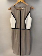 CALVIN KLEIN Women’s Size 6 Dress Lined Stretch Pencil Colorblock Minimalist