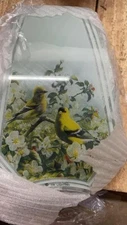 OK LIGHTING TOUCH LAMP REPLACEMENT GLASS 1 Panel Yellow Birds