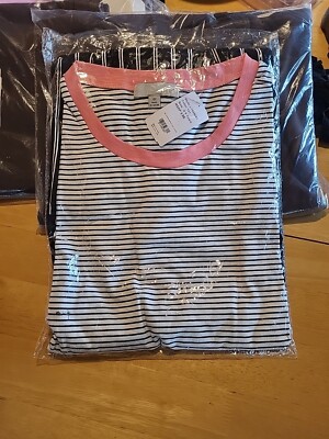 Luukse Womens Size 4 X Mix Stripe Empire Cuff Dress Pink White Black Stripe NEW