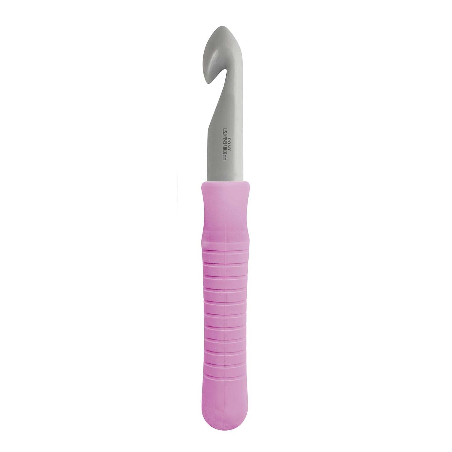 Pony: Crochet Hook: Plastic: Easy Grip Handle: 17cm x 15.00mm: DAMAGED PACKAGING