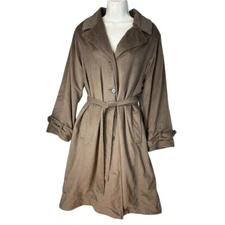 Betty Rose Woman ILGWU USA Union Brown Vintage Coat 21" Ptp Overcoat Trench Hobo