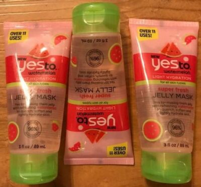 Yes To Watermelon Light Hydration Super Fresh Jelly Mask 3 oz Lot of 3 New