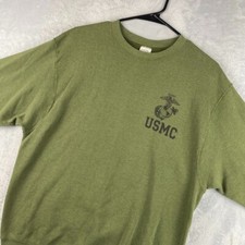 Vintage USMC Crew Neck Sweatshirt Mens Medium Green Marine Corps Made In USA