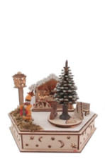 GIOCOPLAST DECORAZIONI NATALIZIE PIAZZETTA ESAGONALE CON LUCI, CARILLON MOVIMEN.