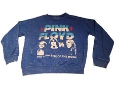 Pink Floyd Womens Blue Vintage Dye Crew Neck Sweatshirt Size Medium Band Top