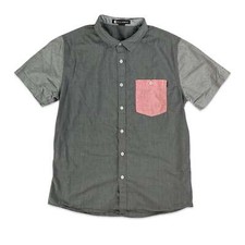 Billabong Grey & Pink Short Sleeve Shirt 90s Surfboard Surfer Surfing S