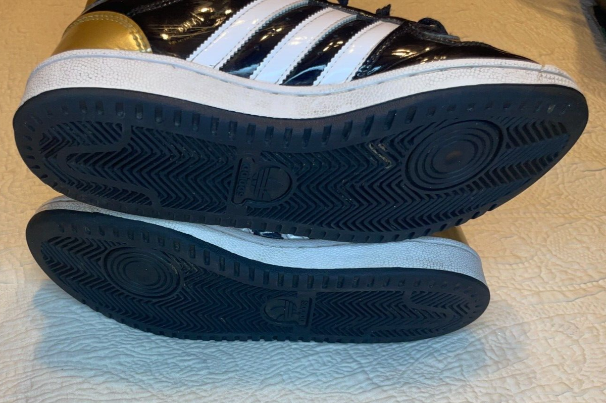 Adidas Top Ten Hi RB Original Men's Size 7 Black Gold White Adidas Top Ten Hi RB Original Men's Size 7 Black Gold White