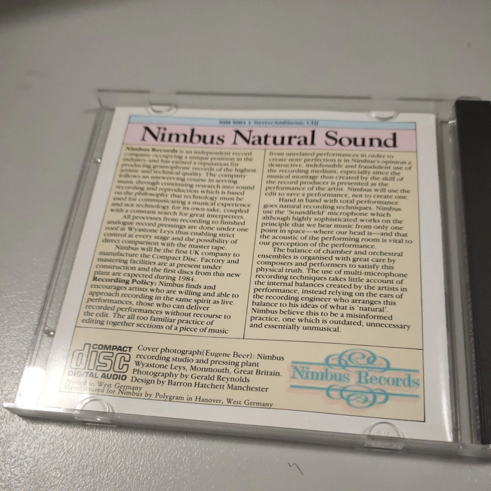 NIMBUS Sampler rare "Natural Sound" cd 1982 full silver NIM5001 West Germany - Image 3 of 4
