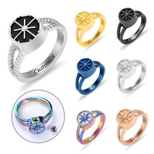 Rudder Urn Locket Ring for Cremation Ashes Keepsake Funeral Memorial Finger Ring