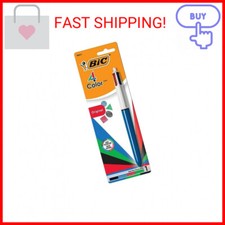 BIC 4-Color Original Retractable Ball Pens, Medium Point 1.0mm , 1-Count Pack,
