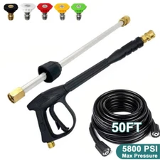 High Pressure 4000PSI Car Power Washer Gun Spray Wand Lance Nozzle and Hose Kit