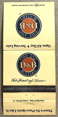 30 Strike Matchbook Cover - Dave & Buster s       B  Vintage