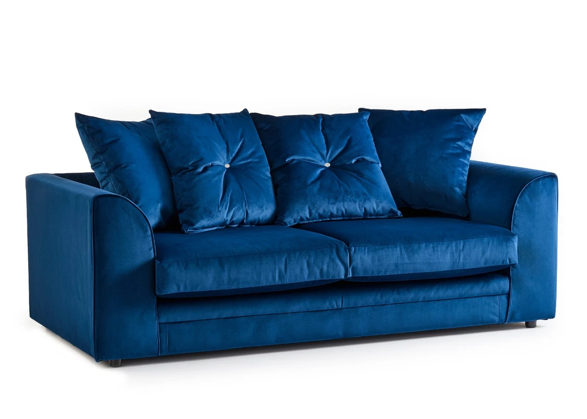 Electric blue 2024 velvet sofa