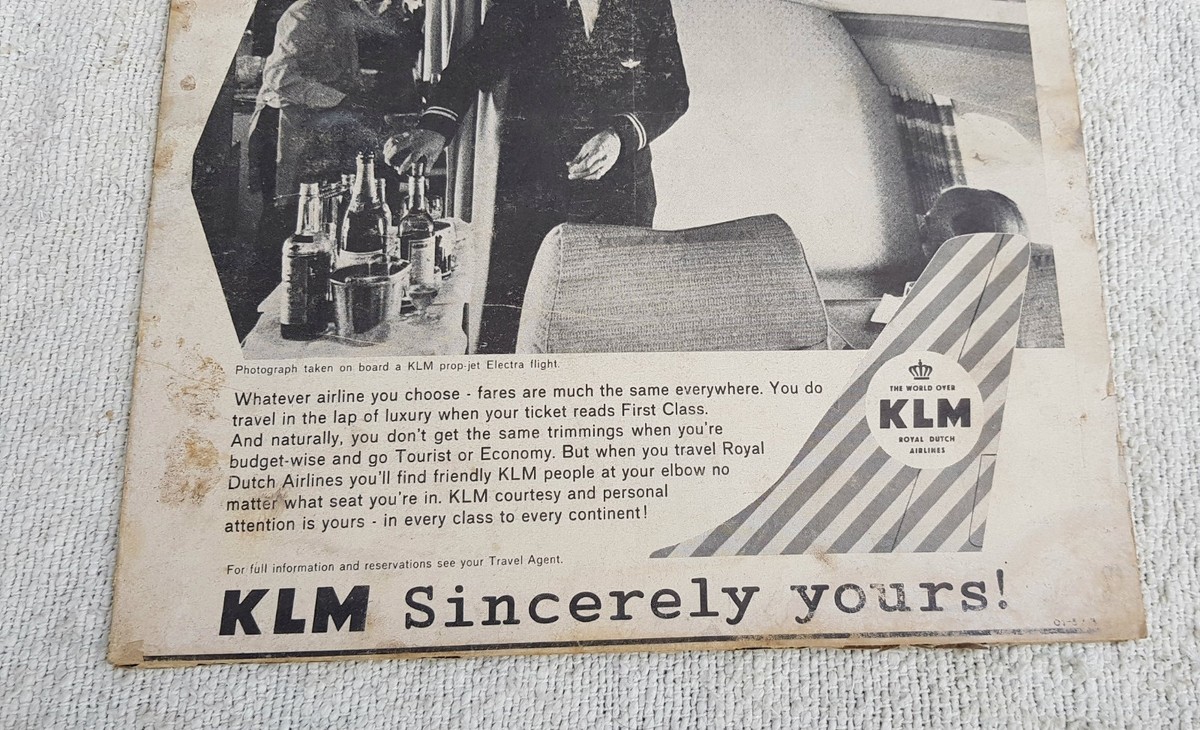 K.L.M  DUTCH AIRLINES パンフレット レトロ 希少 KLM Royal Dutch Airlines Netherlands Ship Airplane Vintage