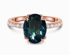 Teal Sapphire Women Ring Anniversary Birthday valentine day Gift For Her
