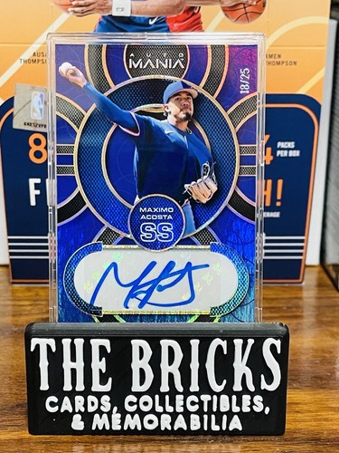 Maximo Acosta 2023 Wild Card AUTO MANIA /25 PURPLE Foil SSP - Texas Rangers⚾️🔥 - Picture 2 of 7