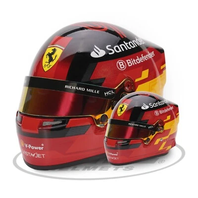 Scuderia Ferrari F1 1/2 Scale Carlos Sainz Mini Replica Helmet 2024 Bell Helmets