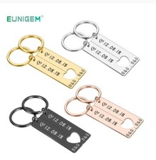 m CUSTOM KEYCHAIN INITIALS DATE GIFT IDEA ANNIVERSARY BEST FRIENDS